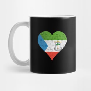 Equatorial Guinean Jigsaw Puzzle Heart Design - Gift for Equatorial Guinean With Equatorial Guinea Roots Mug